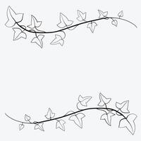 Floral ivy drawing decorative ornament flat design. vector