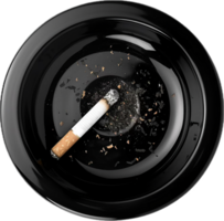 ai généré cigarette repos sur noir cendrier png