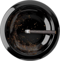 ai generato sigaretta riposo su nero portacenere png