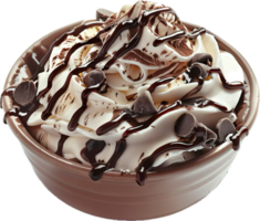 AI generated Creamy Chocolate and Vanilla Mousse with Cookie Bits png