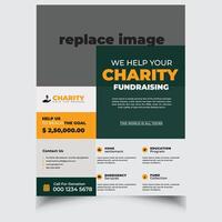 Charity Flyer Design Template vector