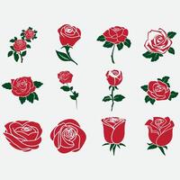 collection of rose flower logos vector