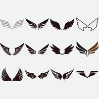 wings icon set vector