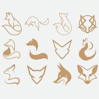 collection of fox logos vector