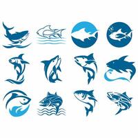 colección de pescado logos vector
