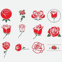 collection of rose flower logos vector