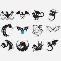 collection of dragon logos vector