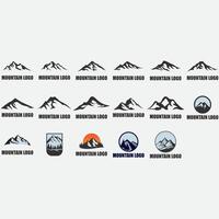 collection of mountain logos vector