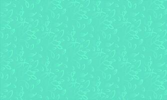 pattern with green leaves on turquoise background. vector