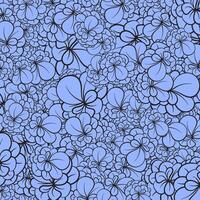 pattern with flowers on a blue background. Vector illustration.