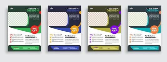 Corporate Business Flyer poster pamphlet brochure cover design layout background, two colors scheme, vector template in A4 size - Vector