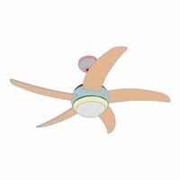 4 blade Ceiling Fan with light, remote control vector illustration eps