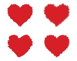 Set of hearts. Abstract red heart shapes, heart icon vector