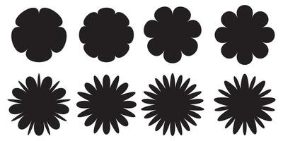 conjunto de resumen formas flores icono vector colocar. flor icono recopilación. vector flor aislado en blanco antecedentes