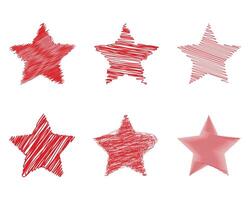 Set of red stars. Abstract red star shapes, star icon vector