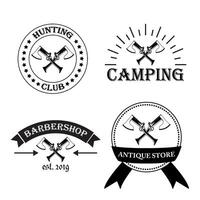 Set of vintage labels or logos with axes vector