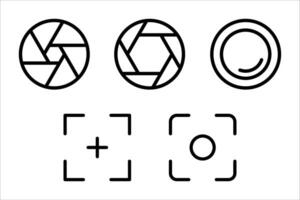 Various types of lens icon vector