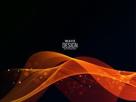 Abstract redish orange light flowing stylish wave modern illustration pattern background vector