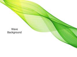 Green flowing stylish wave in white background illustration pattern vector