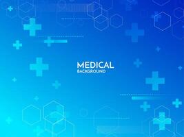 Blue healthcare and medical background with plus sign vector