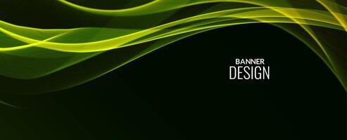 Dark abstract background with flowing colorful wave banner background pattern vector
