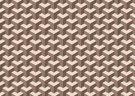 Seamless pattern with abstract geometric polygonal shapes. 3D brown polygon blocks background. Vector illustration.