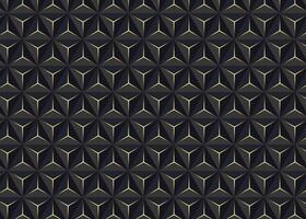 3D luxury polygonal pattern background with dark geometric triangles and golden light lines vector