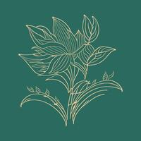 Elegant line art lily flower design, vector illustration