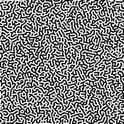 Black and white turing reaction diffusion seamless pattern vector template
