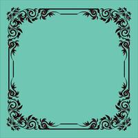 A square frame with black and turquoise background. vector