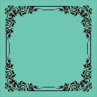 A square frame with black and turquoise background. vector