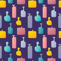 Colorful abstract bottles vector seamless pattern