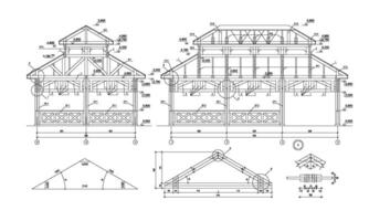 detallado arquitectónico dibujo de nadando piscina recinto. vector, técnico industrial vector