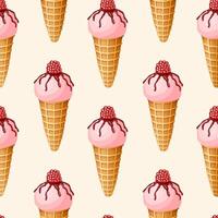 Seamless vector pattern of hand drawn ice cream