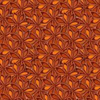 Seamless vector pattern of hand drawn anis star spice