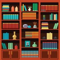 Seamless vector illustration of a library bookcase