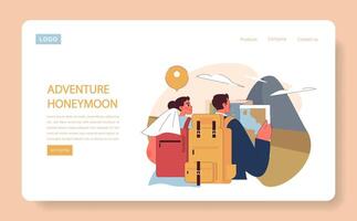 Adventure Honeymoon concept. vector