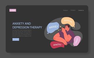 Anxiety and Depression Therapy concept. vector