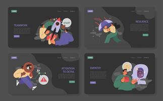 Soft skills web banner set. vector