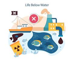 Life Below Water. Advocating for marine conservation and pollution control vector