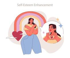 Self-Esteem Enhancement concept. vector