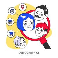 Demographic targeting concept. Flat vector illustration.