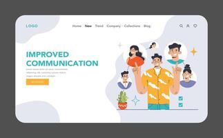 Improved Communication concept. Flat vector illustration.