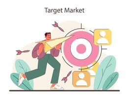 Target Market concept. An engaging visual guide to strategic market targeting. vector