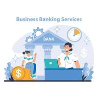 Bank services concept. Flat vector illustration.