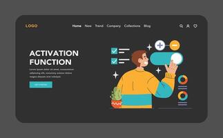 Activation Function concept. Flat vector illustration