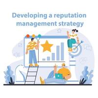 Reputation management. Building relationship with targeted audience. vector