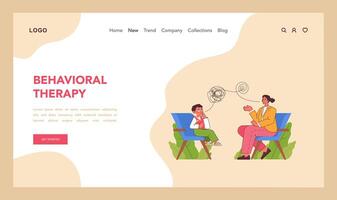 Behavioral Therapy session in progress. Flat vector illustration