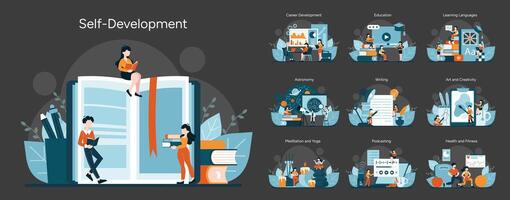 A panorama of individual growth activities vector