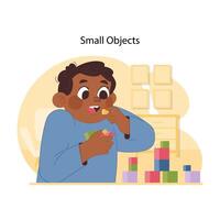 Small objects dangers. Flat vector illustration